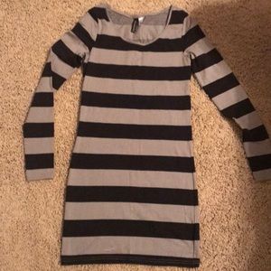 Black & grey striped dress